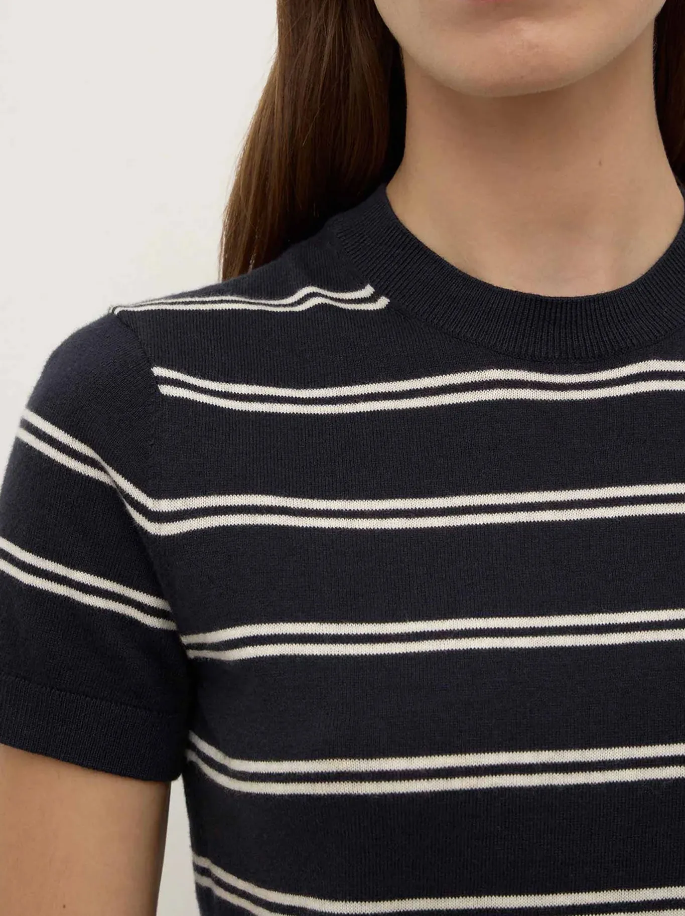 ASSEMBLY LABEL ALLISON STRIPE COTTON CASHMERE TEE sold by Yeltuor product image thumbnail 3