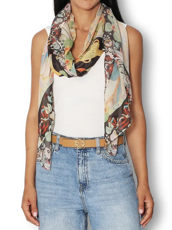 THE ARTISTS LABEL FOLK STILL LIFE SCARF sold by Yeltuor