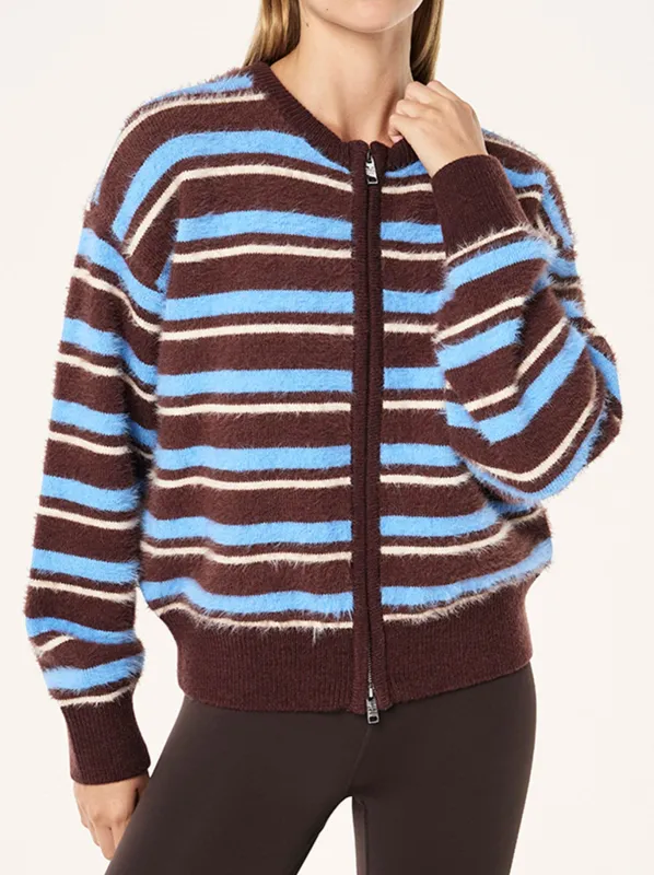 P.E NATION SABLE STRIPE KNIT BOMBER made by P.E Nation
