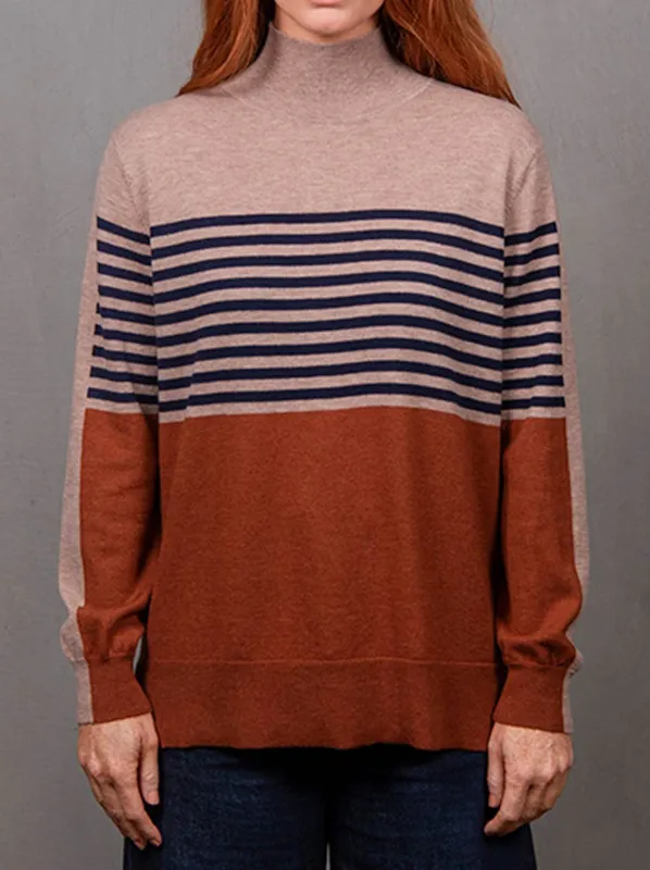 BRIDGE & LORD STRIPE COLOUR BLOCK KNIT made by Yeltuor