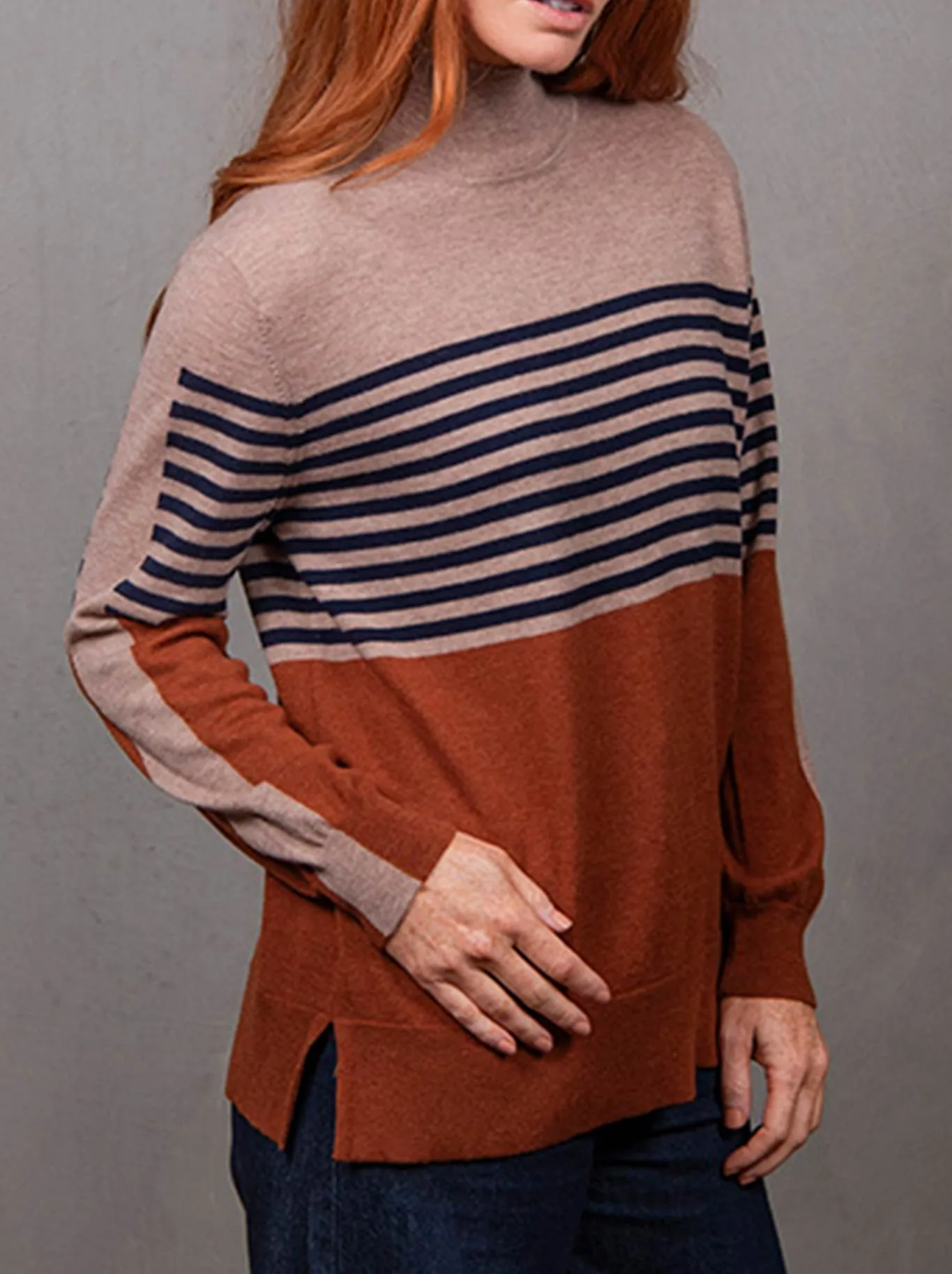 BRIDGE & LORD STRIPE COLOUR BLOCK KNIT sold by Yeltuor product image thumbnail 2