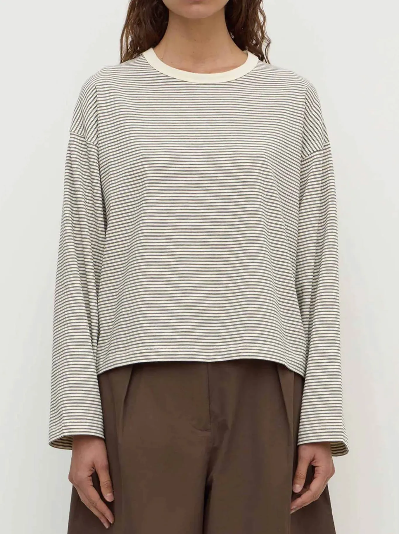 ASSEMBLY LABEL MALONE CROPPED STRIPE TEE sold by Yeltuor