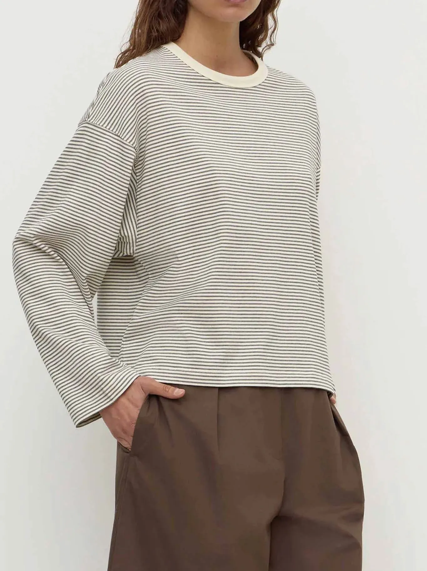 ASSEMBLY LABEL MALONE CROPPED STRIPE TEE sold by Yeltuor product image thumbnail 2