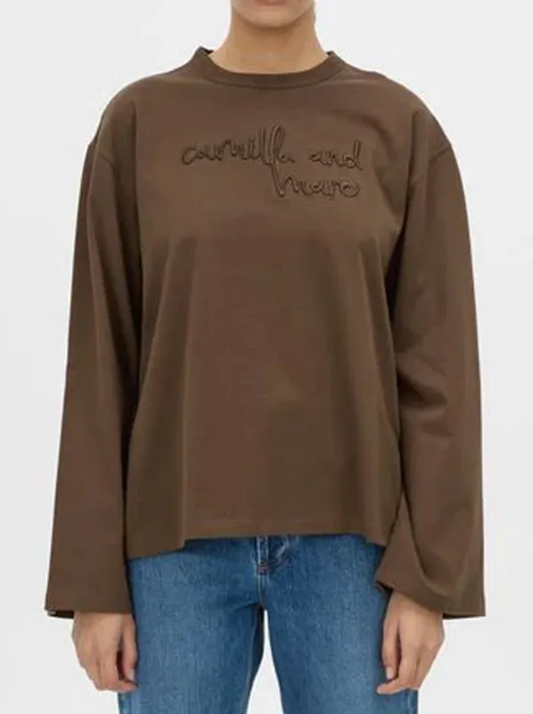 CAMILLA AND MARC MAREN EMBROIDERED LONG SLEEVE TEE made by camilla & marc
