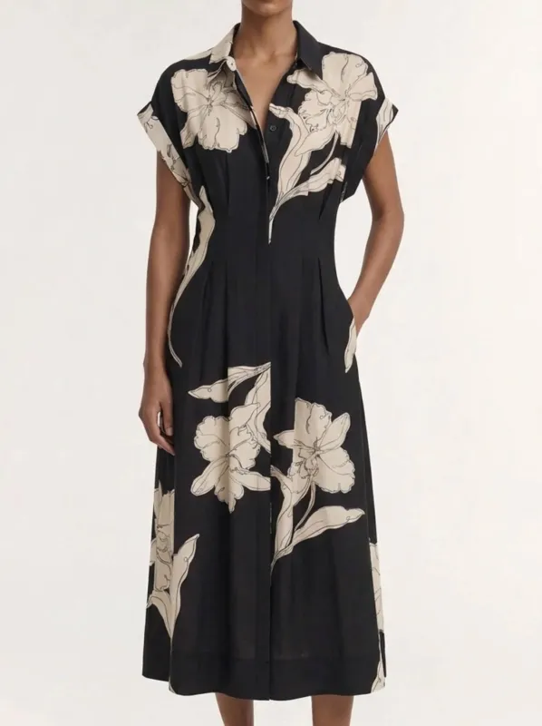 STAPLE THE LABEL VEDA MIDI DRESS made by Staple