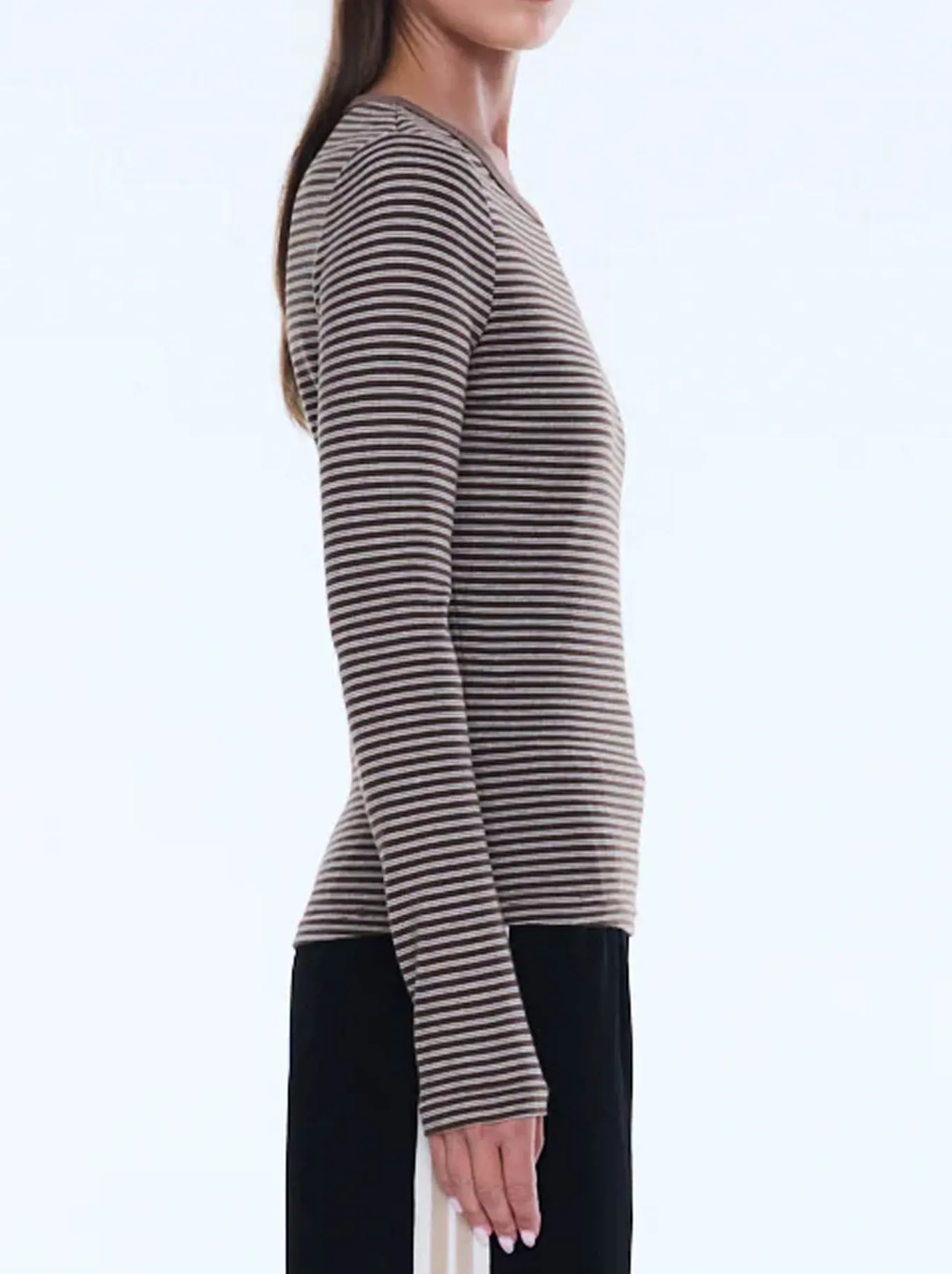 ENA PELLY PIPER LONG SLEEVE STRIPE TOP sold by Yeltuor product image thumbnail 2