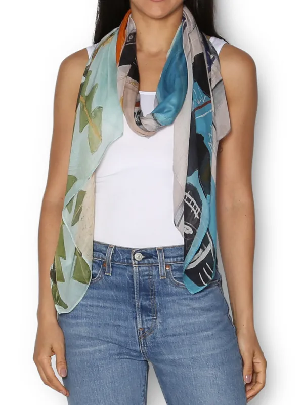 THE ARTISTS LABEL BASQUIAT AND BANKSIAS SCARF sold by Yeltuor