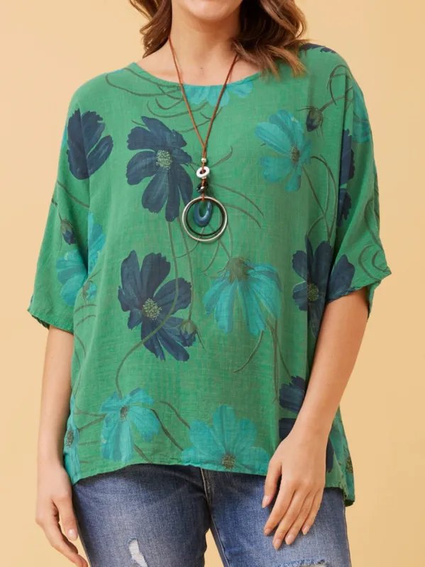 BOTTEGA MODA 3/4 SLEEVE FLORAL TOP sold by Yeltuor