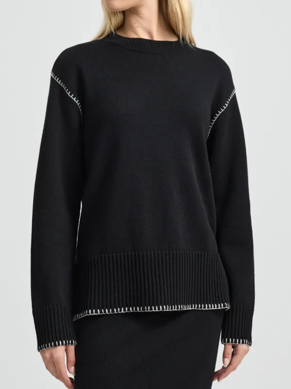 TOORALLIE BLANKET STITCH JUMPER sold by Yeltuor