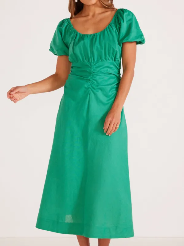 MINKPINK NALANI RUCHED MIDI DRESS sold by Yeltuor