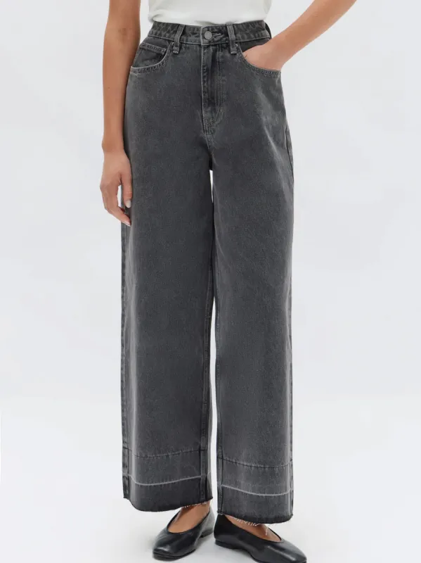 ASSEMBLY LABEL DISTRESSED HEM WIDE LEG JEAN sold by Yeltuor