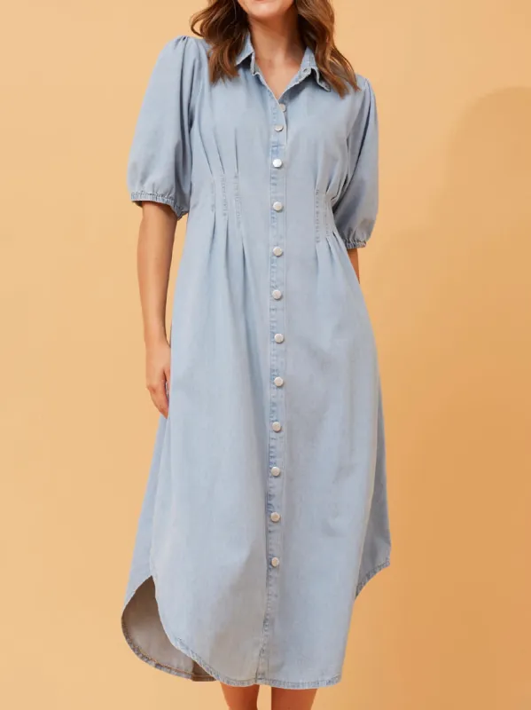 CAROLINE K MORGAN DENIM SHIRT DRESS sold by Yeltuor