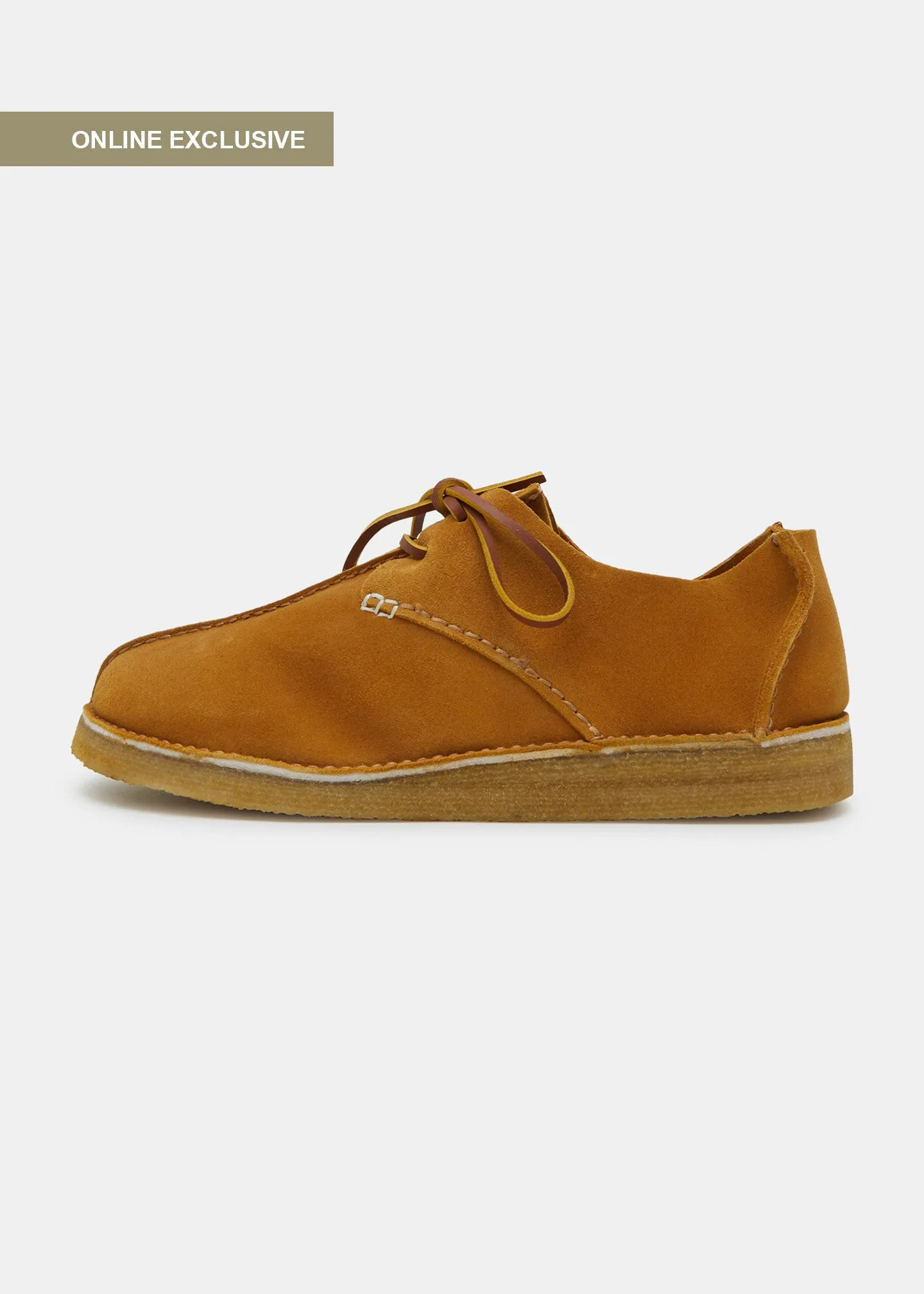 Caden Centre Seam Suede Shoe on Crepe - Turmeric sold by Yogi Footwear