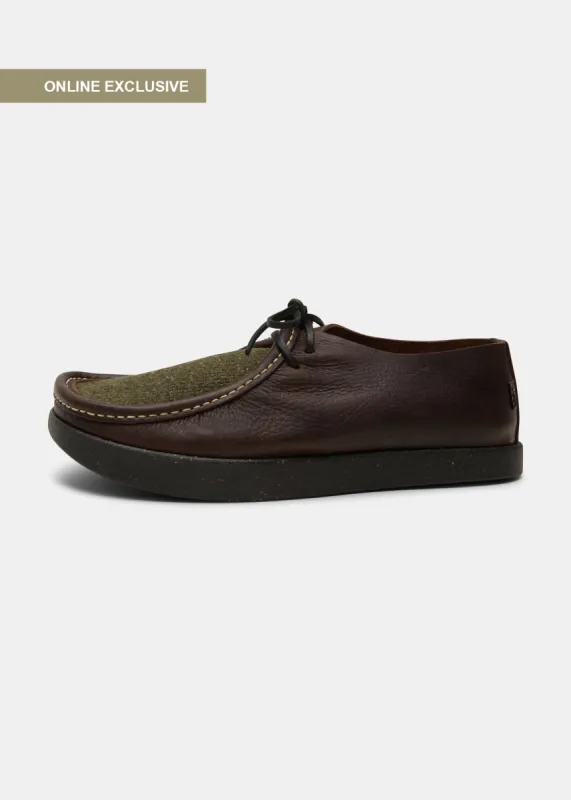 Willard Wool Vamp Shoe On Negative Heel - Dark Brown sold by Yogi Footwear