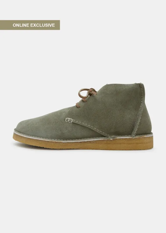 Glenn Suede Boot On Crepe Outsole  - Sage Green sold by Yogi Footwear