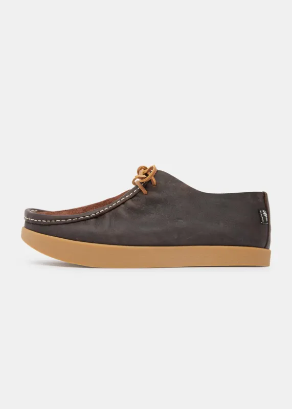 Willard Reverse Vamp Leather Shoe on Negative Heel - Dark Brown sold by Yogi Footwear