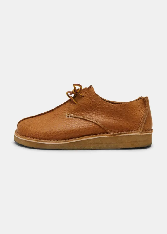 Caden Centre Seam Textured Ostrich Leather Shoe - Honey sold by Yogi Footwear