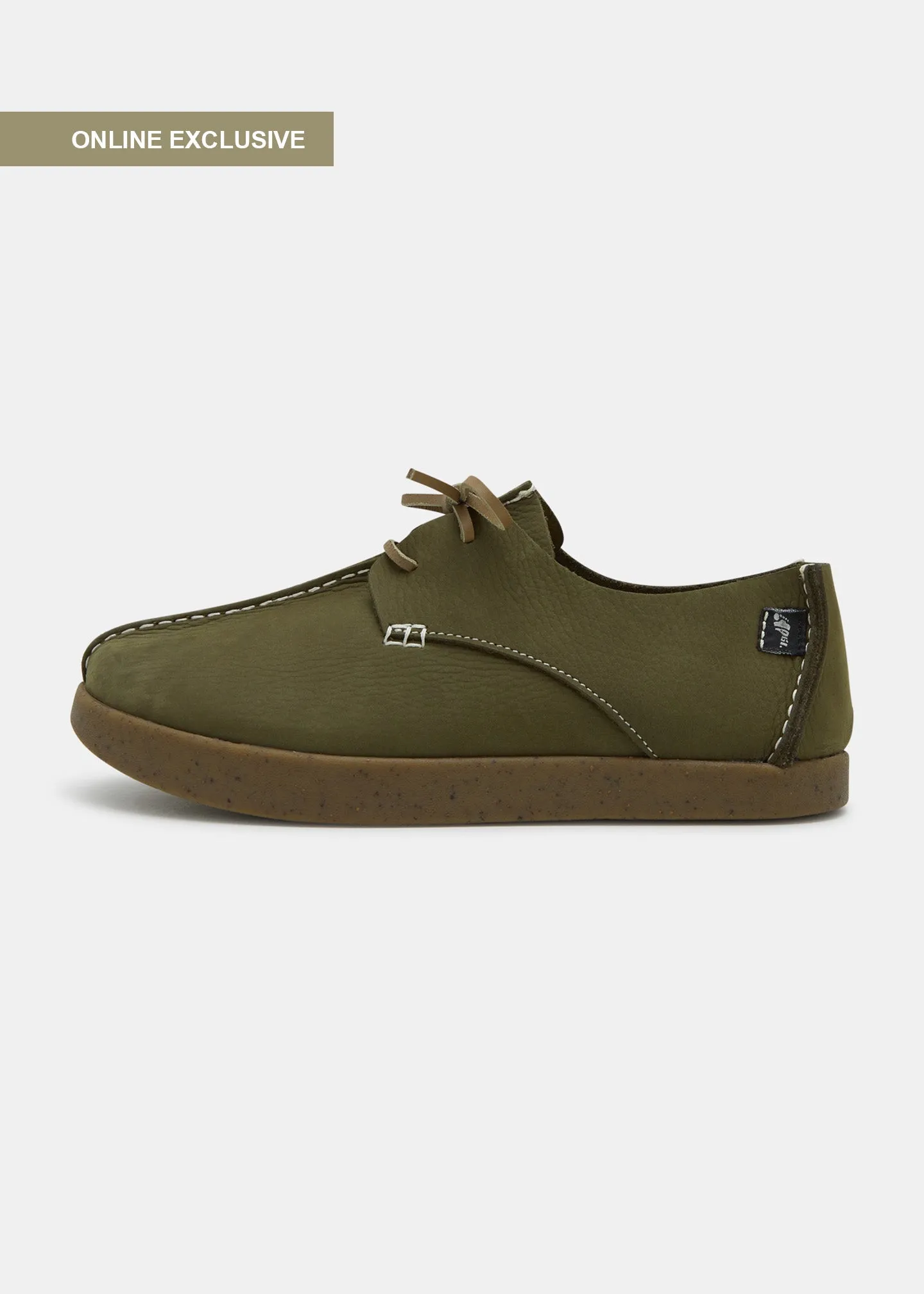 Lennon Embossed Nubuck Shoe - Olive sold by Yogi Footwear