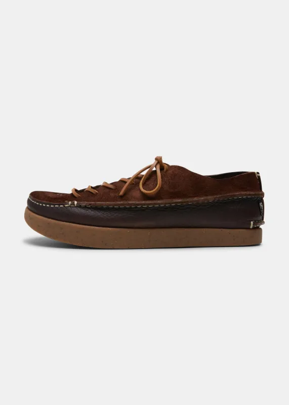 Finn Reverse Lace Up Shoe On Negative Heel - Dark Brown sold by Yogi Footwear