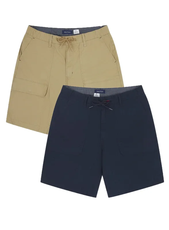 Ex Nautica Mens Cargo Deck Shorts in Beige or Navy sold by Your Style Outlet