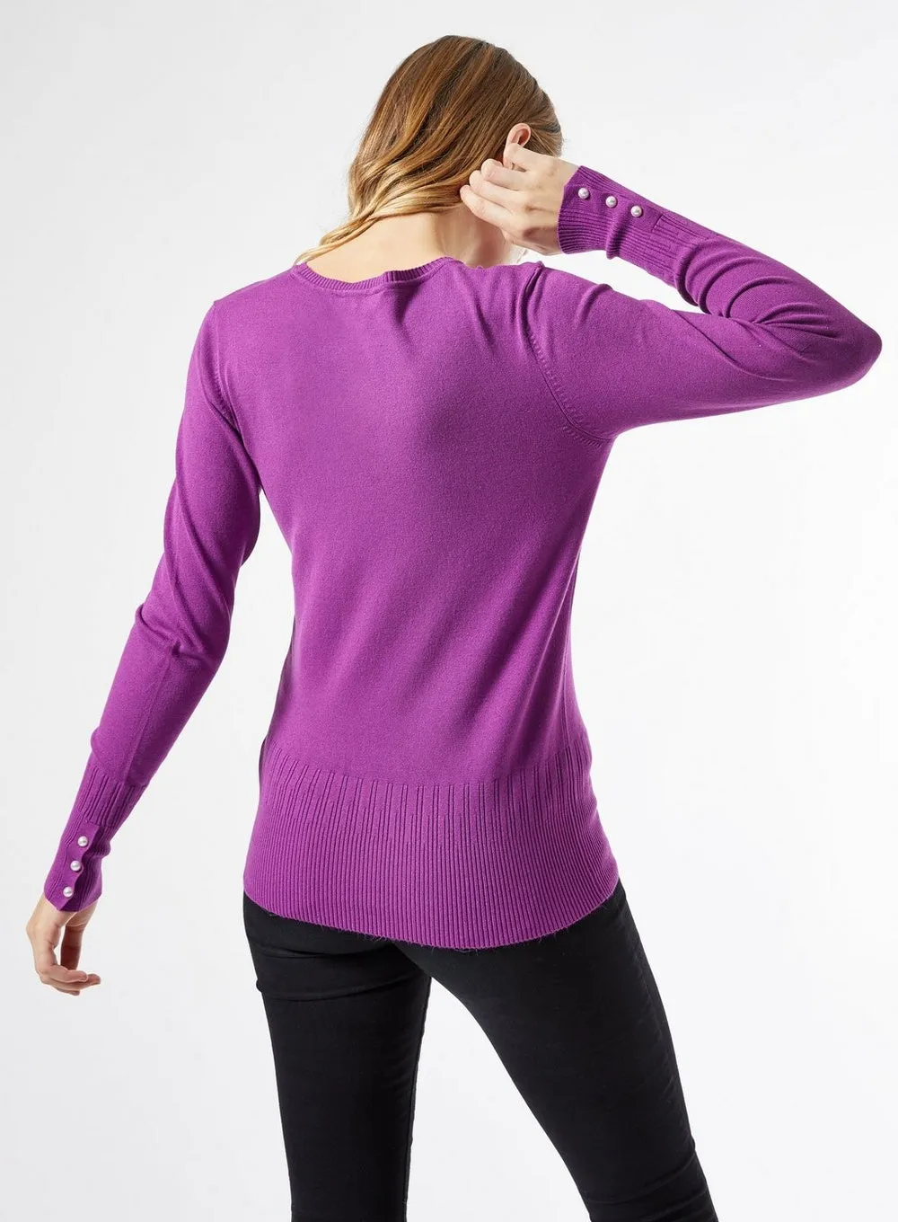 Ex Dorothy Perkins Pearl Cuff Crew Neck Jumper sold by Your Style Outlet product image thumbnail 4
