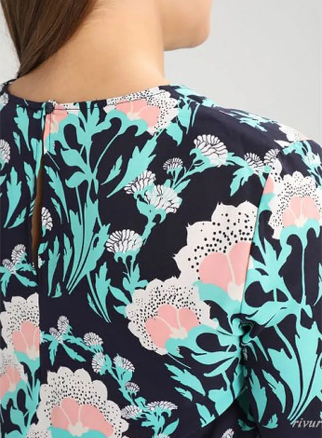 Ex Second Script Curve Floral Zia Smocked Dress sold by Your Style Outlet product image thumbnail 2