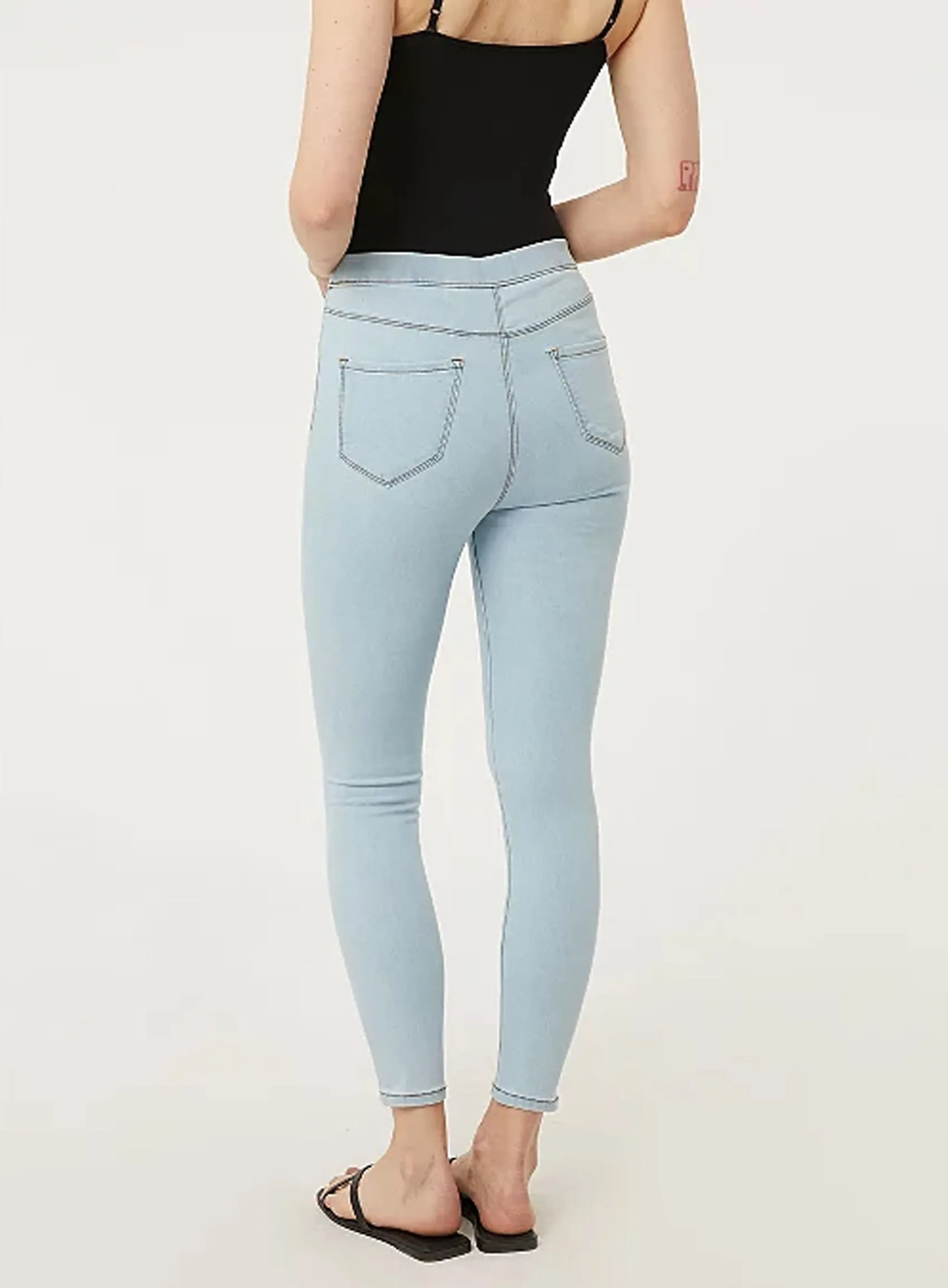 Ladies Erin Full Leg Jeggings In Black & Blue sold by Your Style Outlet product image thumbnail 4