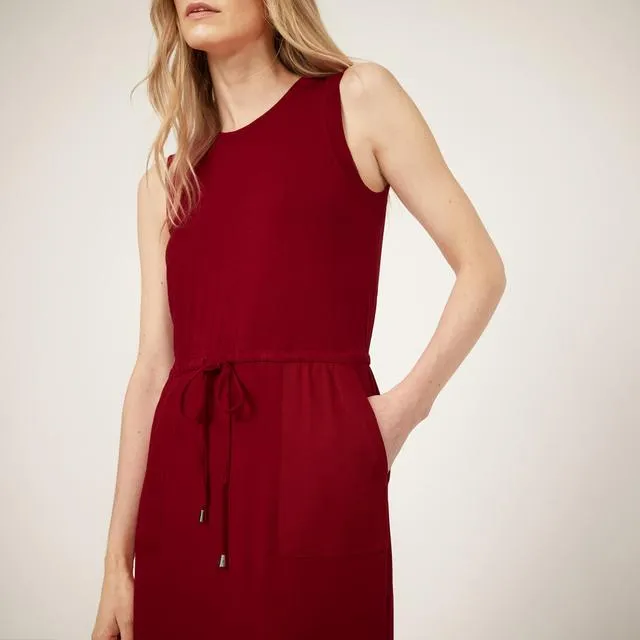 Red Utility Drawstring Midi Dress sold by Your Style Outlet product image thumbnail 5