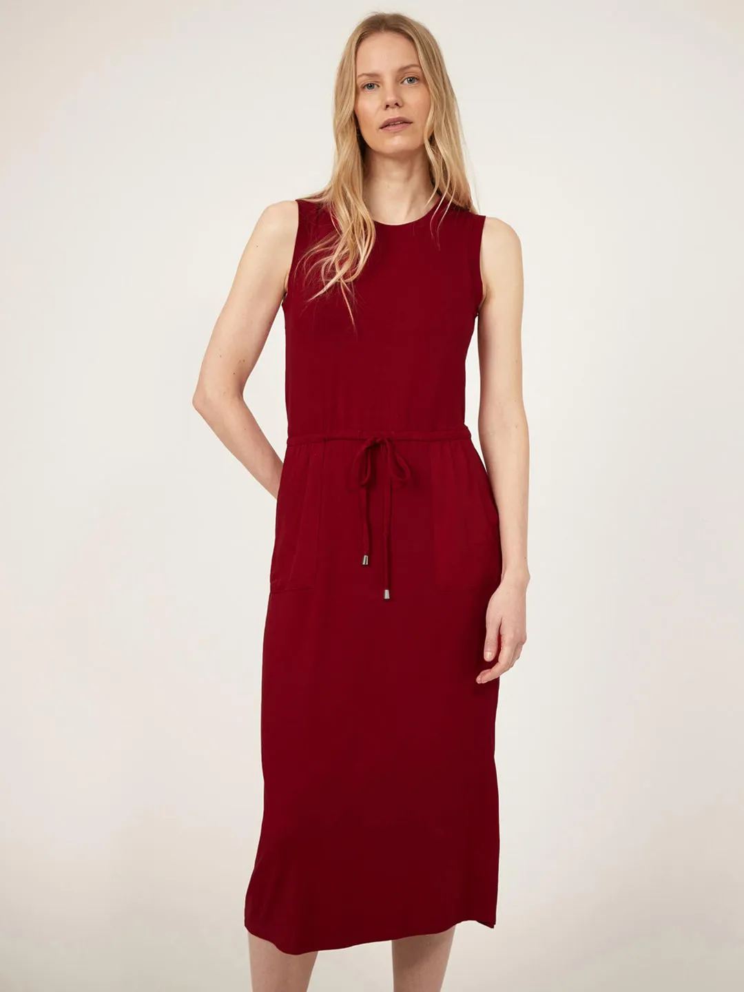 Red Utility Drawstring Midi Dress sold by Your Style Outlet