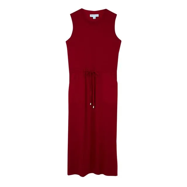 Red Utility Drawstring Midi Dress sold by Your Style Outlet product image thumbnail 3