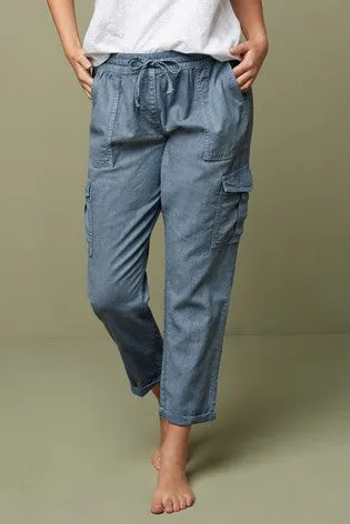 Ex Highstreet Linen Cargo Trousers Jogger 4 Colours sold by Your Style Outlet product image thumbnail 4