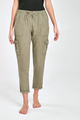Ex Highstreet Linen Cargo Trousers Jogger 4 Colours sold by Your Style Outlet product image thumbnail 2