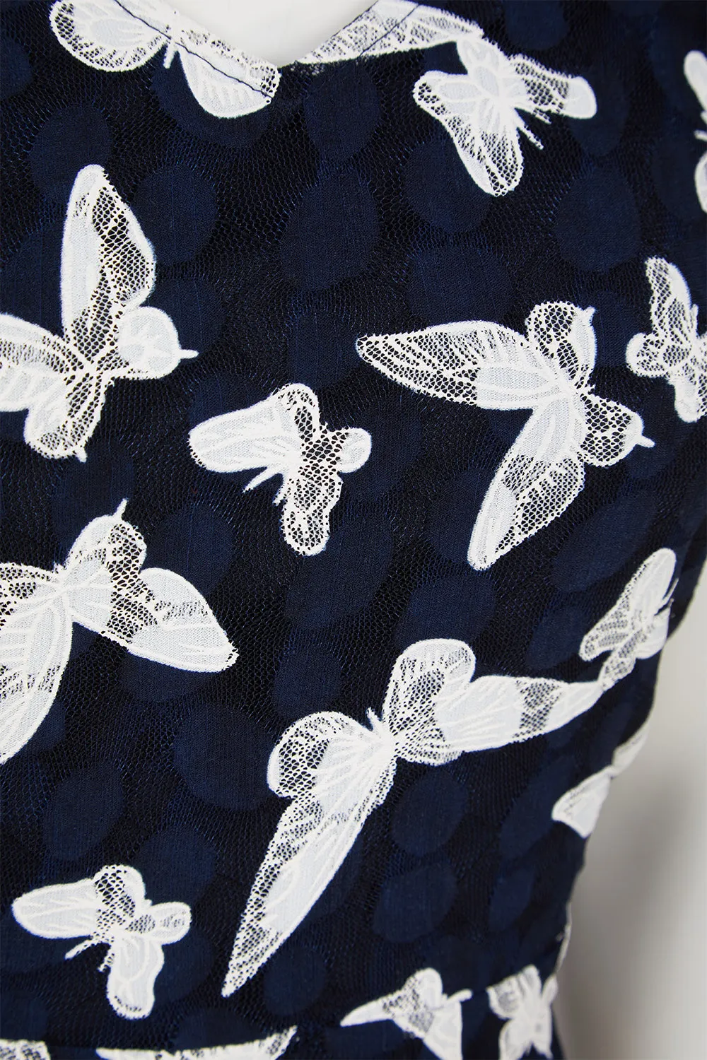 Angel Eye Navy Butterfly Print Fully Lined Party Occasion Dress sold by Your Style Outlet product image thumbnail 2