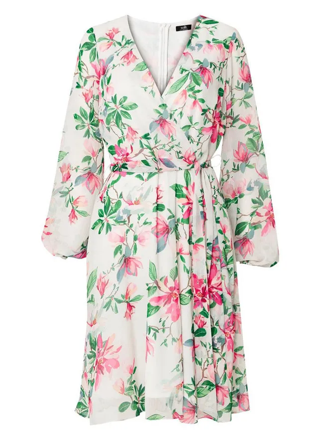 Ex Wallis White Floral Print Tie Front Dress sold by Your Style Outlet