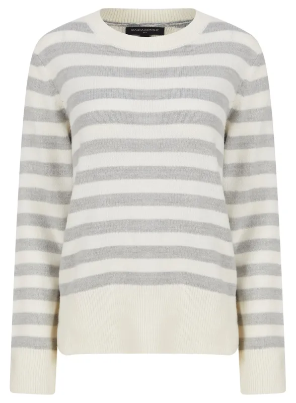 Ex Banana Republic Stripe Crew Neck Jumper Knitwear sold by Your Style Outlet