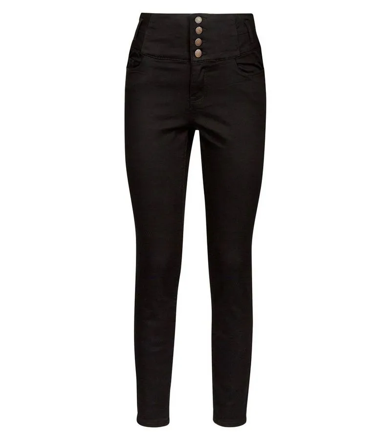 Ex Chainstore Yazmin Black 4 Button High waist skinny Jeans sold by Your Style Outlet product image thumbnail 5