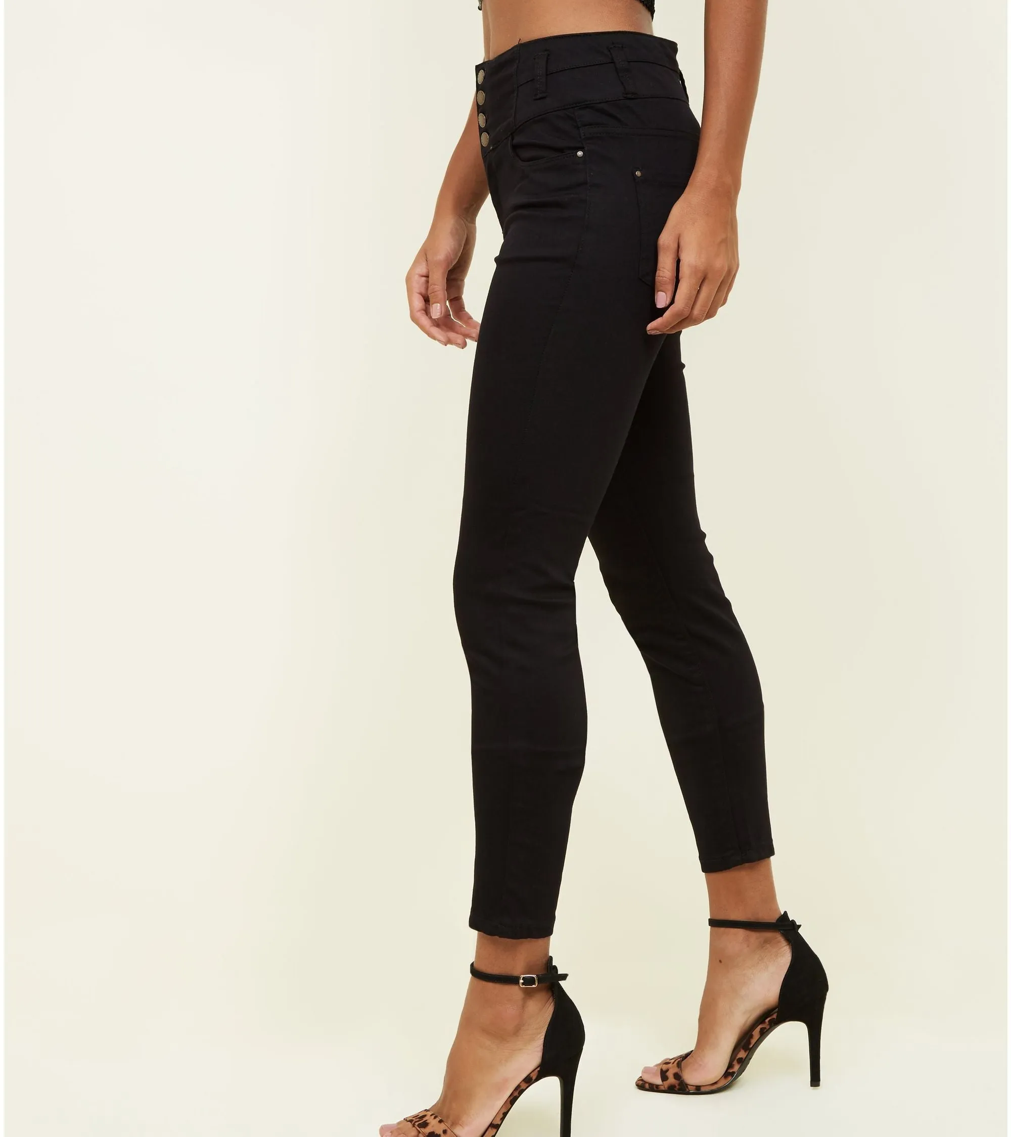 Ex Chainstore Yazmin Black 4 Button High waist skinny Jeans sold by Your Style Outlet product image thumbnail 3