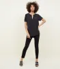 Ex Chainstore Black Metal Trim Choker Neck Sleeveless Top sold by Your Style Outlet
