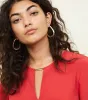Ex Chainstore Red Metal Trim Choker Neck Sleeveless Top sold by Your Style Outlet