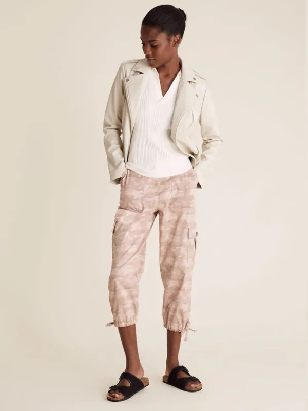 Ex Famous Store Tencel Cargo Camo Cropped Trousers sold by Your Style Outlet