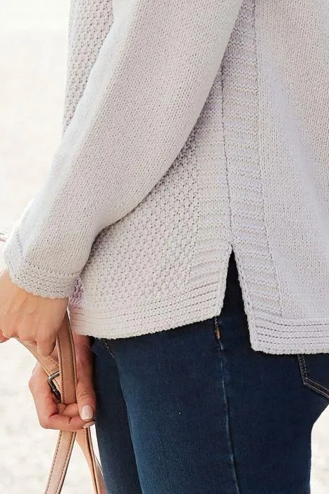 Ex Bon Marche Textured Pale Lilac Knitwear Jumper sold by Your Style Outlet product image thumbnail 4