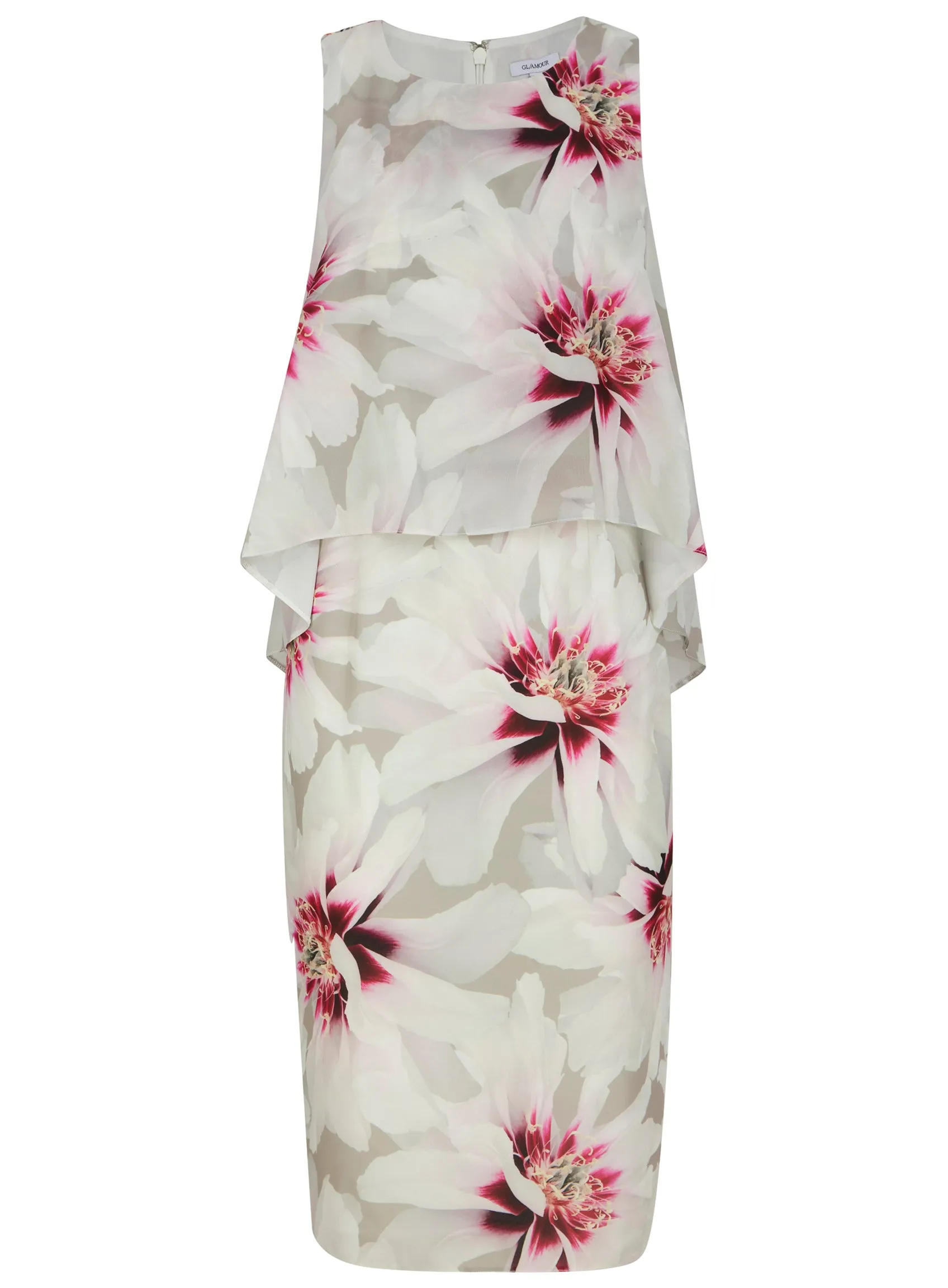 Ex M&CO Floral Print Glamour Occasion Overlay Sleeveless Dress sold by Your Style Outlet