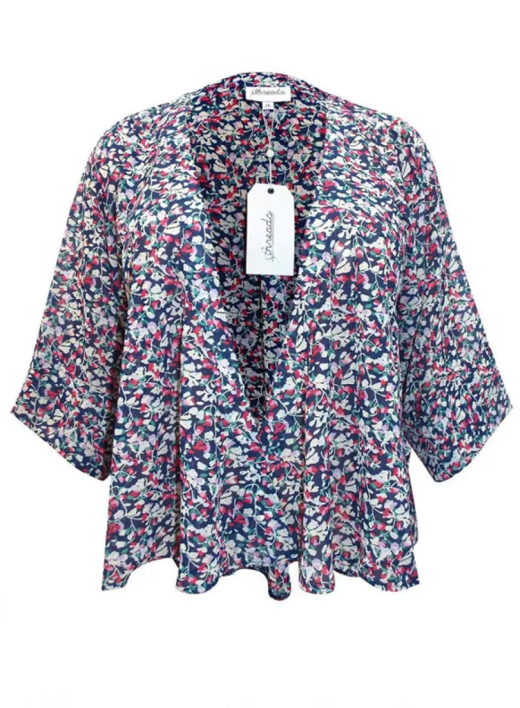 Ex DICKENS & JONES / Threads Plus Size Floral Chiffon Kimono in Sizes 16-26 sold by Your Style Outlet