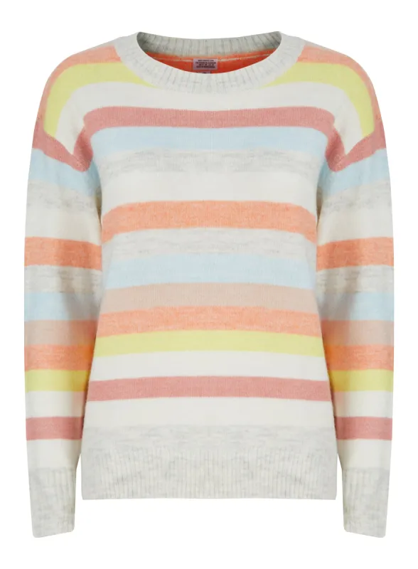 Ladies Stripe Coloured Knitwear Cozy Jumper sold by Your Style Outlet