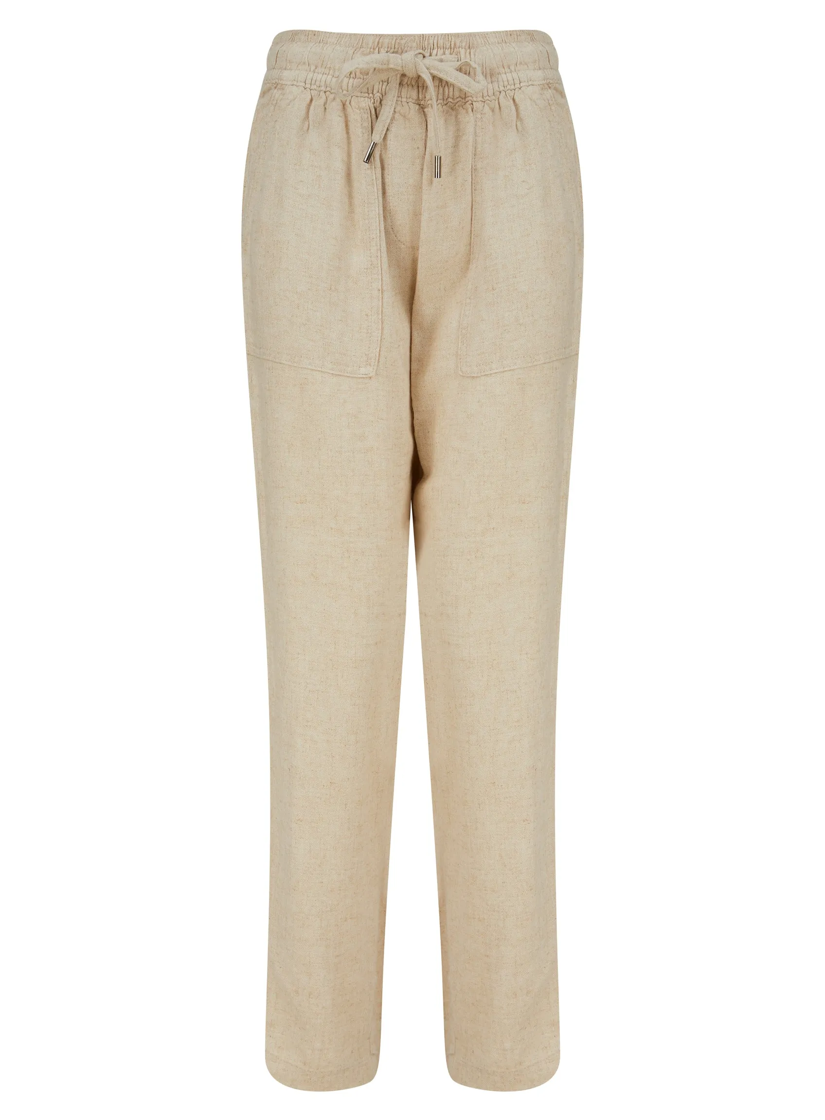 Ladies Linen Blend Tie Belt Straight Leg Trouser 2 Colour sold by Your Style Outlet product image thumbnail 2
