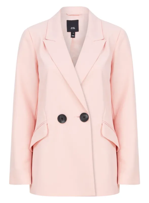 Ex River Island Double Breasted Blazer Jacket In Pink sold by Your Style Outlet