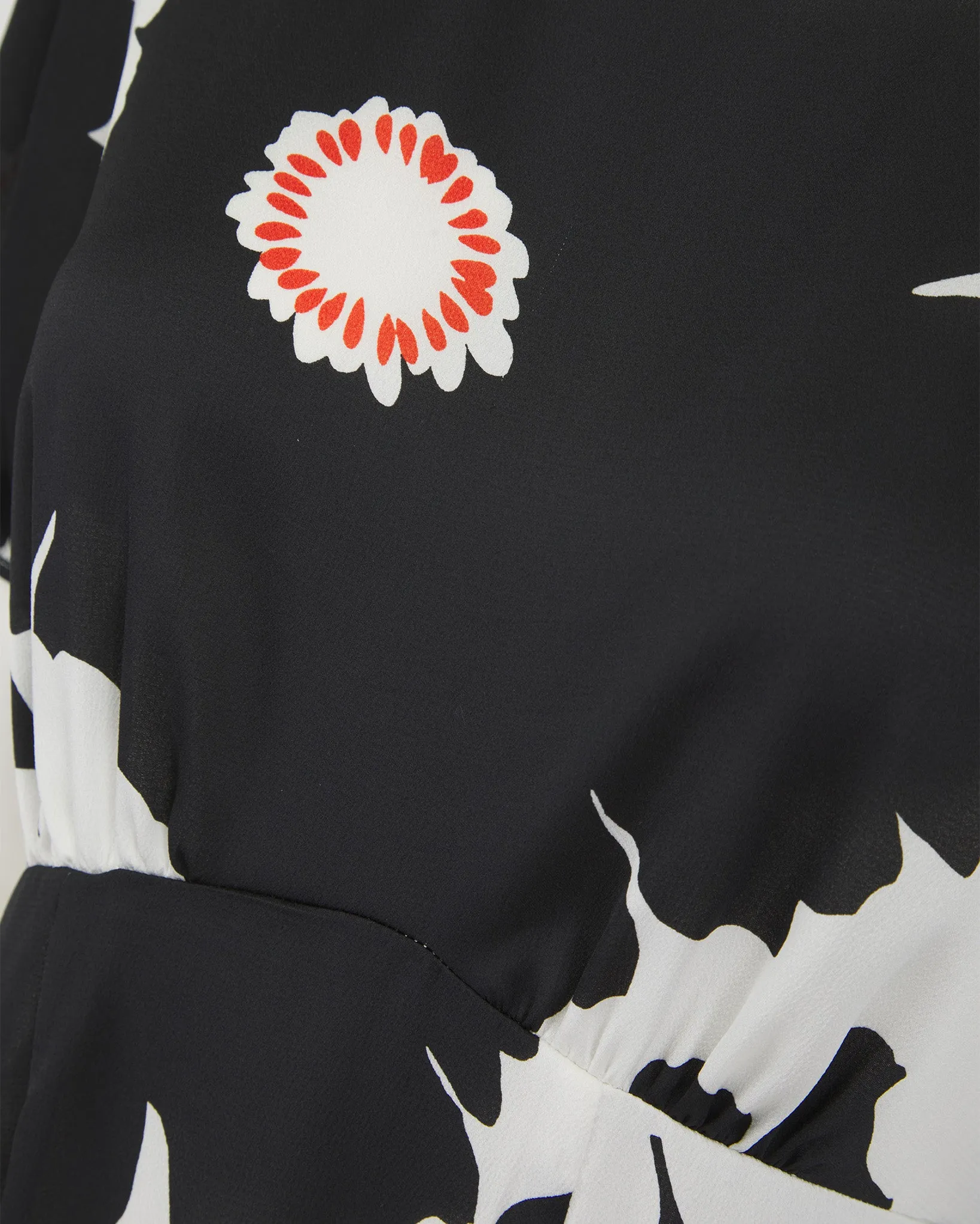 Ex Peacocks Floral Print Black / White Satin Dress sold by Your Style Outlet product image thumbnail 2
