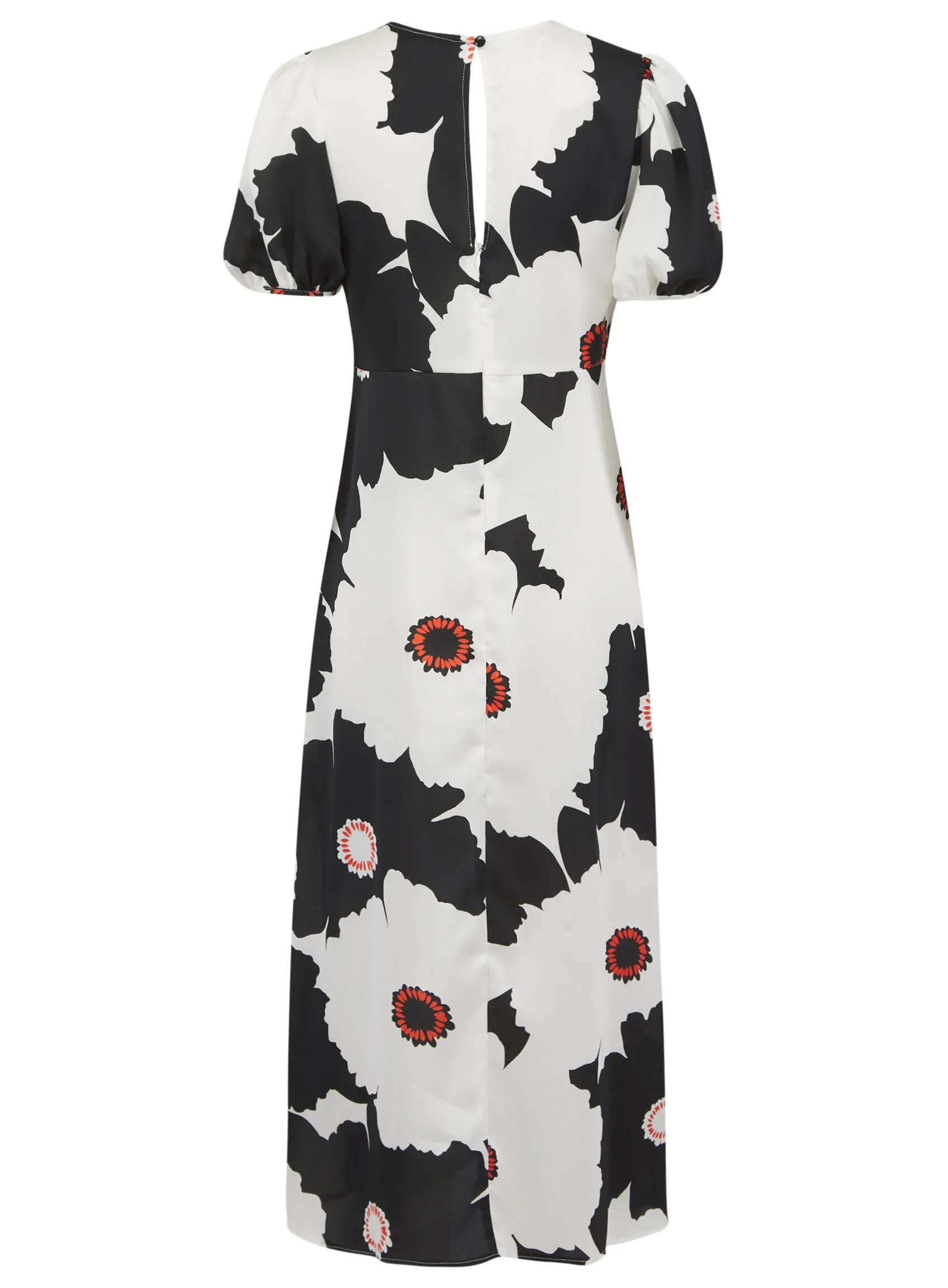 Ex Peacocks Floral Print Black / White Satin Dress sold by Your Style Outlet product image thumbnail 3