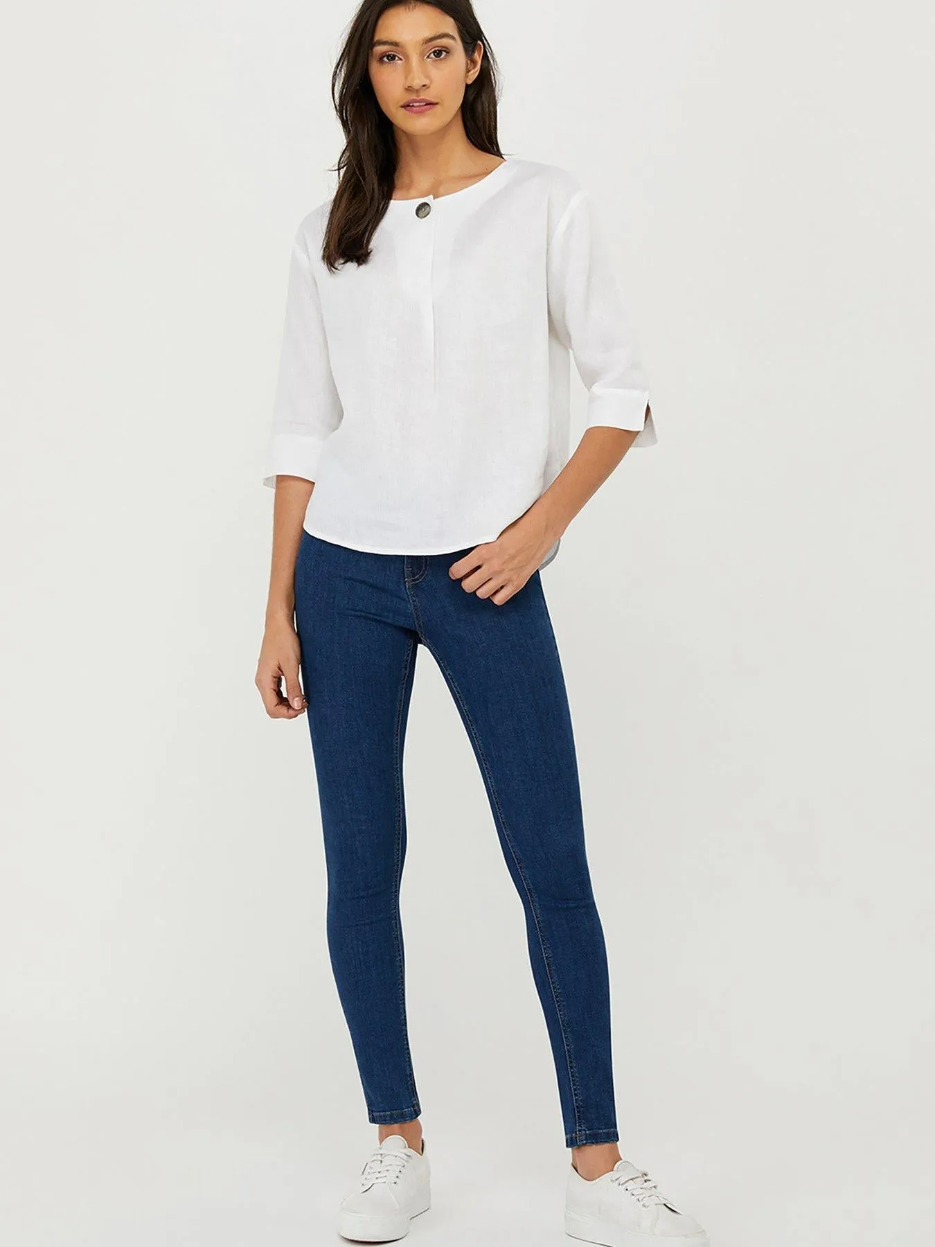 Ex Monsoon Scarlet Linen Top With Button Detail sold by Your Style Outlet product image thumbnail 3