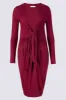 Ex Famous Store Knot Front Long Sleeve Bodycon Midi Dress sold by Your Style Outlet